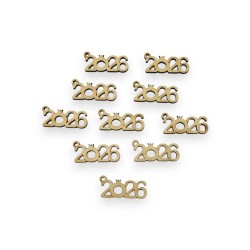 Ξύλινο κοπτικό 2026 με ρόδι - Συσκευασία 10 τεμάχια