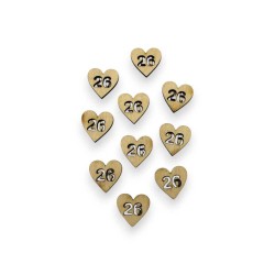 Ξύλινη καρδούλα 2cm. με διάτρητο 26 - Συσκευασία 10 τεμάχια