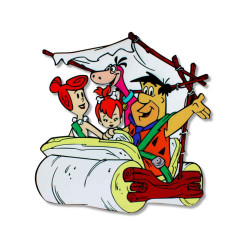 Ξύλινη εκτυπωμένη φιγούρα flintstones στο αμάξι Ξύλινη εκτυπωμένη φιγούρα flintstones στο αμάξι