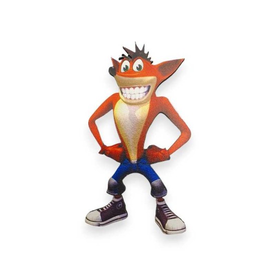 Ξύλινη εκτυπωμένη φιγούρα Crash Bandicoot