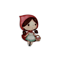 Ξύλινη εκτυπωμένη φιγούρα  Κοκκινοσκουφίτσα μικρή