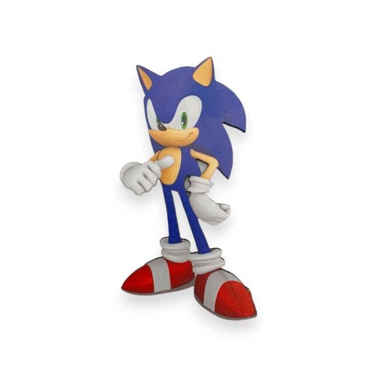 Ξύλινη εκτυπωμένη φιγούρα Sonic the Hedgehog