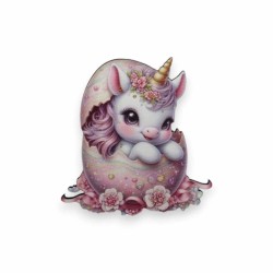 Ξύλινη εκτυπωμένη φιγούρα Μονόκερος σε αβγό Ξύλινη εκτυπωμένη φιγούρα Μονόκερος σε αβγό