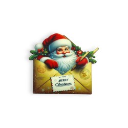 Ξυλινη φιγούρα Άγιος Βασίλης σε φάκελο
