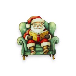 Ξυλινη φιγούρα Άγιος Βασίλης σε πολυθρόνα