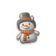 Ξύλινη Εκτυπωμένη Φιγούρα Χιονάνθρωπος με Καπέλο