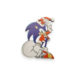 Ξύλινη Εκτυπωμένη Φιγούρα Χριστουγεννιάτικος Σόνικ