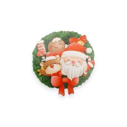 Ξύλινο εκτυπωμένο στοιχείο στεφάνι χριστουγεννιάτικες φιγούρες Ξύλινο εκτυπωμένο στοιχείο στεφάνι χριστουγεννιάτικες φιγούρες