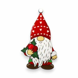 Ξύλινη εκτυπωμένη φιγούρα νανάκι με γκι Ξύλινη εκτυπωμένη φιγούρα νανάκι με γκι