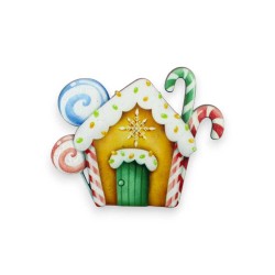 Ξύλινη εκτυπωμένη φιγούρα ζαχαρόσπιτο Ξύλινη εκτυπωμένη φιγούρα ζαχαρόσπιτο