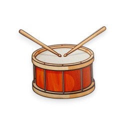 Ξύλινη εκτυπωμένη φιγούρα τύμπανο