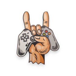 Ξύλινη εκτυπωμένη φιγούρα χειριστήριο gamer