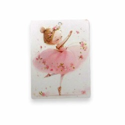 Ξύλινη εκτυπωμένη φιγούρα καδράκι μπαλαρίνα