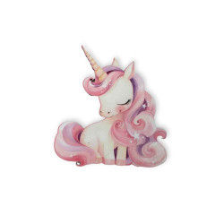 Ξύλινη εκτυπωμένη φιγούρα μονόκερος ροζ Ξύλινη εκτυπωμένη φιγούρα μονόκερος ροζ