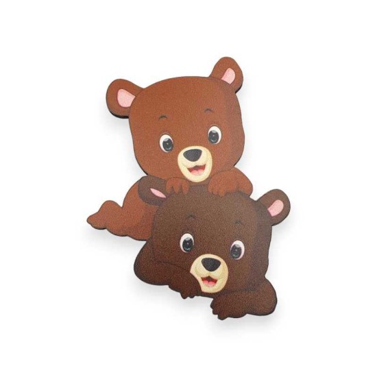 Ξύλινη εκτυπωμένη φιγούρα παιχνιδιάρικα αρκουδάκια 