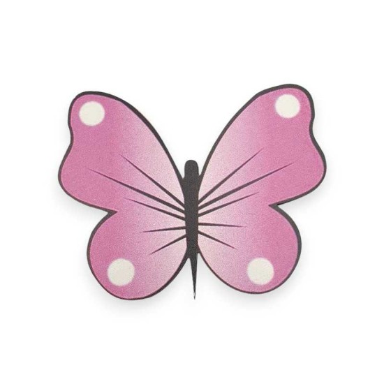 Ξύλινη εκτυπωμένη φιγούρα φούξια πεταλούδα