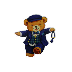 Ξύλινη εκτυπωμένη φιγούρα αρκουδάκι με κομπολόι