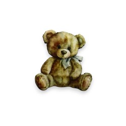 Ξύλινη εκτυπωμένη φιγούρα  ρετρό αρκουδάκι Ξύλινη εκτυπωμένη φιγούρα  ρετρό αρκουδάκι