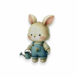 Ξύλινη εκτυπωμένη φιγούρα λαγουδάκι με ποτιστήρι Ξύλινη εκτυπωμένη φιγούρα λαγουδάκι με ποτιστήρι