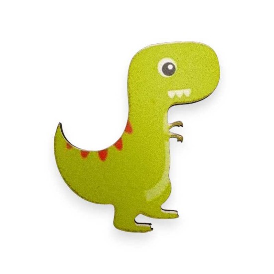 Ξύλινη εκτυπωμένη φιγούρα Πράσινο δεινοσαυράκι