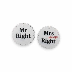 Σετ ξύλινα εκτυπωμένα στοιχεία για μπρελόκ Mr Right - Mrs always Right Σετ ξύλινα εκτυπωμένα στοιχεία για μπρελόκ Mr Right - Mrs always Right