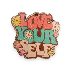Ξύλινο εκτυπωμένο στοιχείο για μπρελόκ LOVE YOURSELF