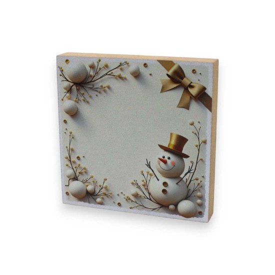 Αυτοστηριζόμενο Εκτυπωμένο mdf  Tετράγωνο - Χιονάνθρωπος