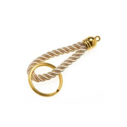 Κρίκος μπρελόκ χρυσός με κορδόνι 7εκ