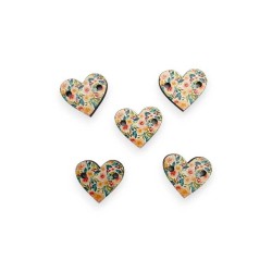 Ξύλινο στοιχείο για Μάρτη καρδούλα με λουλούδια