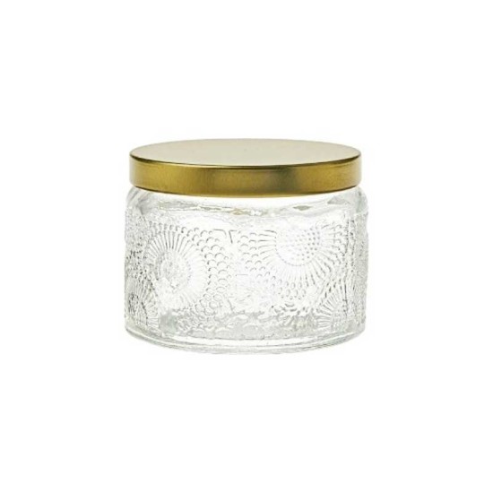 Γυάλινο βαζάκι ανάγλυφο 7.2 x 7.2 x 5.3cm Γυάλινο βαζάκι ανάγλυφο 7.2 x 7.2 x 5.3cm