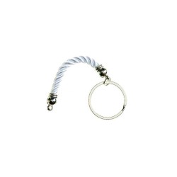 Κρίκος μπρελόκ με κορδόνι 9cm. ασημί