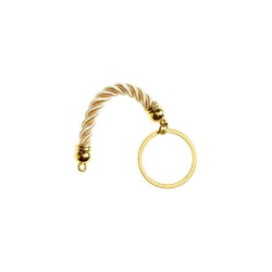 Κρίκος μπρελόκ με κορδόνι 9cm. χρυσό