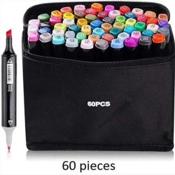 Μαρκαδόροι Ζωγραφικής με Διπλή Μύτη σε 60 Χρώματα