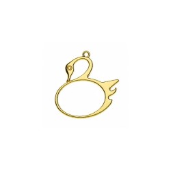 Μεταλλικό στοιχείο κύκνος χρυσός 4cm. με τρύπα Μεταλλικό στοιχείο κύκνος χρυσός 4cm. με τρύπα