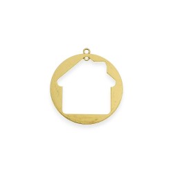 Μεταλλικό στοιχείο σπίτι σε κύκλο Μεταλλικό στοιχείο σπίτι σε κύκλο