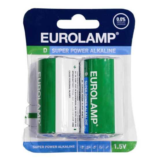 Μπαταρίες αλκαλικές D 1.5 V LR20 Eurolamp (2 ΤΜΧ)