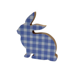 Αυτοστηριζόμενο κουνελάκι καθιστό καρό μοτίβο από mdf