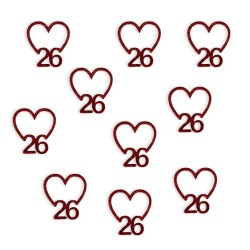 Plexiglass  γκλίτερ μοτίφ καρδιά 26 με τρύπα - Συσκευασία 10 τεμάχια