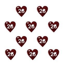 Plexiglass γκλίτερ καρδούλα 2cm. με διάτρητο 26 - Συσκευασία 10 τεμάχια