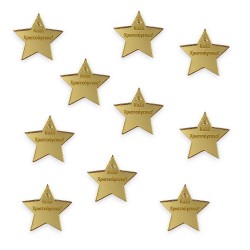 Plexiglass αστεράκι 3 cm. με χάραξη Καλά Χριστούγεννα - Συσκευασία 10 τεμάχια