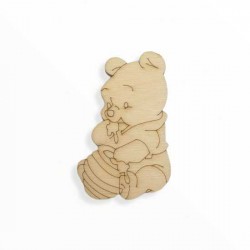 Ξύλινη φιγούρα αρκουδάκι Γουίνι με μέλι Ξύλινη φιγούρα αρκουδάκι Γουίνι με μέλι