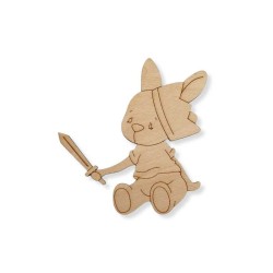 Ξύλινη παιδική φιγούρα λαγουδάκι ιππότης