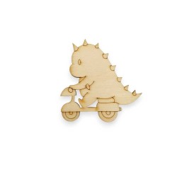 Ξύλινο στοιχείο Δεινοσαυράκι με σκούτερ Ξύλινο στοιχείο Δεινοσαυράκι με σκούτερ