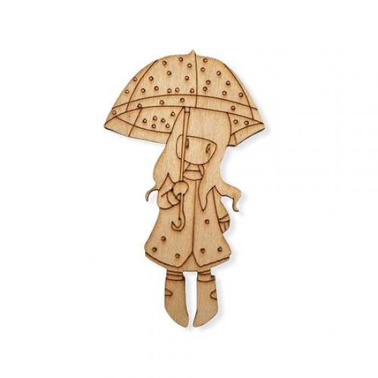 Ξύλινη φιγούρα Σαντόρο με ομπρέλα