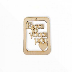 Ξύλινο ταμπελάκι με καρδιά είσαι το γούρι μου