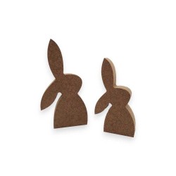 Αυτοστηριζόμενος λαγός με γυρισμένο κεφάλι από mdf