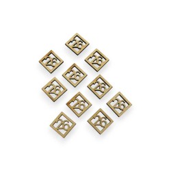 Ξύλινο διάτρητο μοτίφ ρόμβος 26 - Συσκευασία 10 τεμάχια