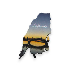 Ξύλινο μαγνητάκι σχέδιο χάρτης